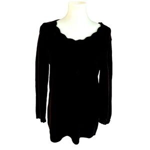 J. Jill Detailed scoop neck black sweater